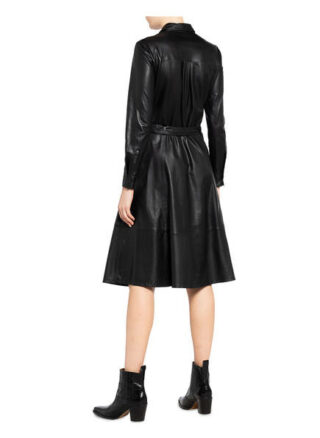 Set Lederkleid, Schwarz