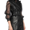 Set Lederkleid, Schwarz