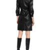 Set Lederkleid mit 3/4-Arm, Schwarz