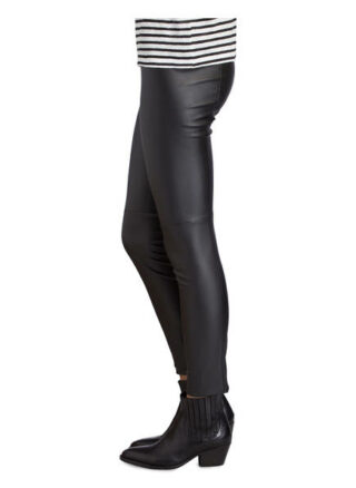 Set Leggings in Lederoptik, Schwarz