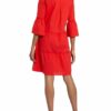 Smith&Soul Kleid mit 3/4-Arm und Leinen, Rot