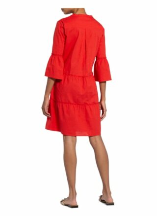 Smith&Soul Kleid mit 3/4-Arm und Leinen, Rot