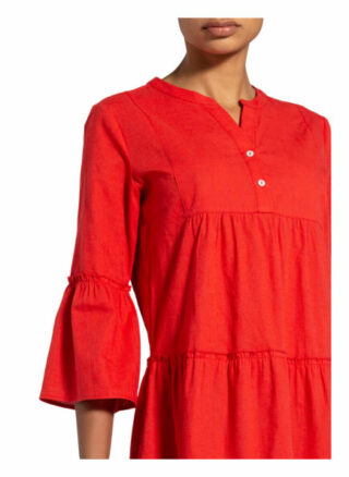 Smith&Soul Kleid mit 3/4-Arm und Leinen, Rot