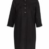 Smith&Soul Kleid mit 3/4-Arm und Leinen, Schwarz