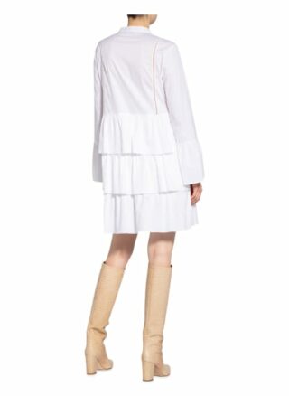 Soluzione Kleid mit Volants, Weiß