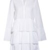 Soluzione Kleid mit Volants, Weiß