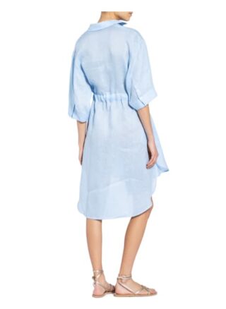 Sophie Hemdblusenkleid Zit aus Leinen, Blau