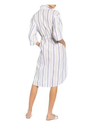Sophie Hemdblusenkleid Zit mit Leinen, Beige