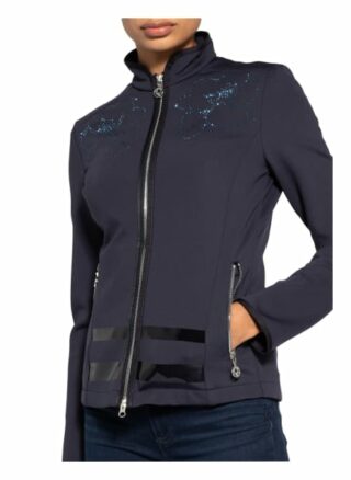Sportalm Jerseyjacke mit Schmucksteinbesatz, Blau
