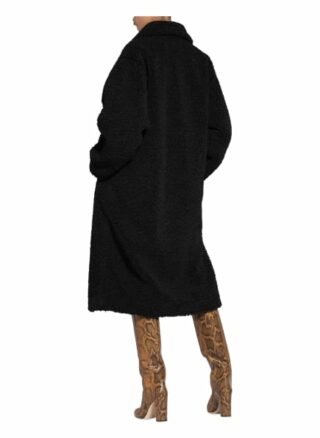Stand Studio Teddyfell-Mantel Maria, Schwarz