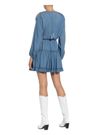 Steffen Schraut Kleid mit Rüschenbesatz, Blau