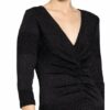 Swing Cocktailkleid mit 3/4-Arm, Schwarz
