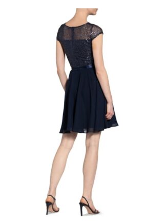 Swing Cocktailkleid mit Paillettenbesatz, Blau