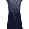 Swing Cocktailkleid mit Paillettenbesatz, Blau