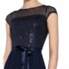 Swing Cocktailkleid mit Paillettenbesatz, Blau