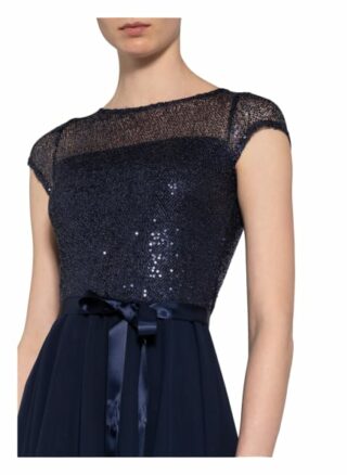 Swing Cocktailkleid mit Paillettenbesatz, Blau