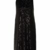 Swing Cocktailkleid mit Paillettenbesatz, Schwarz