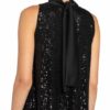 Swing Cocktailkleid mit Paillettenbesatz, Schwarz