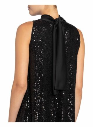 Swing Cocktailkleid mit Paillettenbesatz, Schwarz