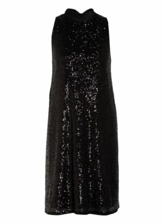 Swing Cocktailkleid mit Paillettenbesatz, Schwarz