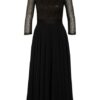 Swing Cocktailkleid mit Paillettenbesatz und 3/4-Arm, Schwarz