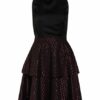 Swing Cocktailkleid mit Schluppe, Schwarz