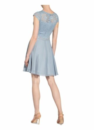Swing Cocktailkleid mit Schmucksteinbesatz, Blau