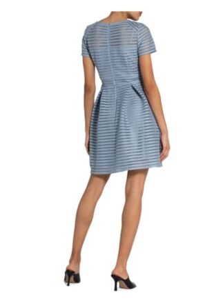 Swing Cocktailkleid mit Spitzenbesatz, Blau
