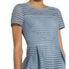 Swing Cocktailkleid mit Spitzenbesatz, Blau
