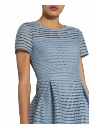 Swing Cocktailkleid mit Spitzenbesatz, Blau