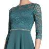 Swing Cocktailkleid mit Spitzenbesatz, Grün