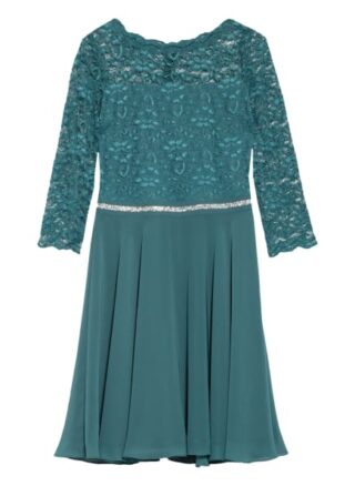 Swing Cocktailkleid mit Spitzenbesatz, Grün