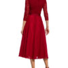Swing Cocktailkleid mit Spitzenbesatz, Rot