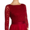 Swing Cocktailkleid mit Spitzenbesatz, Rot