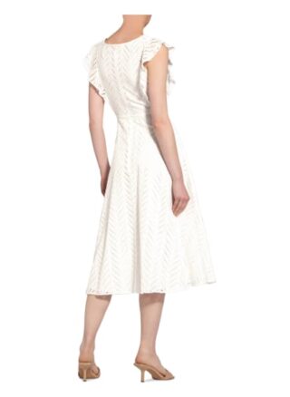 Swing Kleid aus Lochspitze, Beige