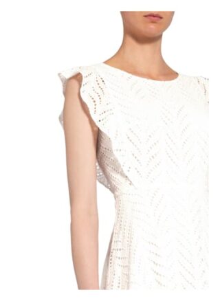 Swing Kleid aus Lochspitze, Beige