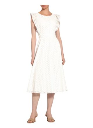 Swing Kleid aus Lochspitze, Beige