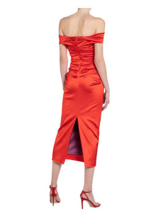 Talbot Runhof Off-Shoulder-Kleid rosso14, Orange