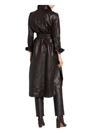 Ted Baker Hemdblusenkleid aus Leder, Braun