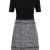 Ted Baker Kleid Klaudid im Materialmix, Schwarz