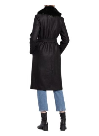 Ted Baker Mantel Corinna mit Kunstpelzbesatz, Schwarz