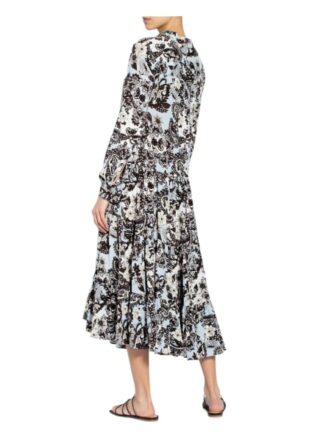 Ted Baker Seidenkleid mit Rüschenbesatz, Blau