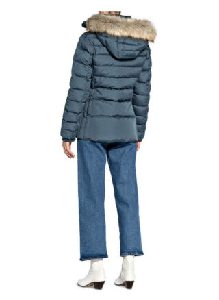 Tommy Hilfiger Daunenjacke mit Kunstfellbesatz, Blau