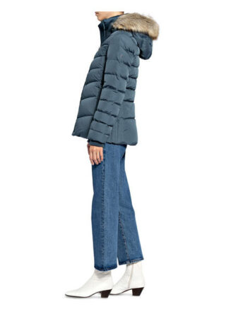 Tommy Hilfiger Daunenjacke mit Kunstfellbesatz, Blau