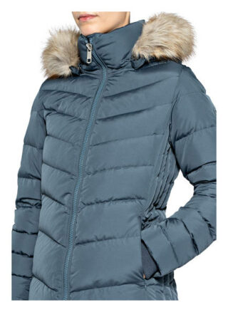Tommy Hilfiger Daunenjacke mit Kunstfellbesatz, Blau