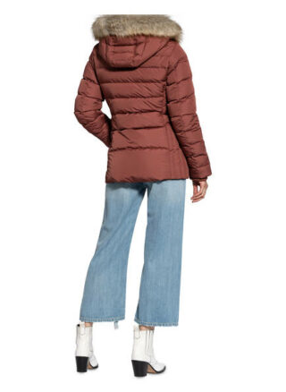 Tommy Hilfiger Daunenjacke mit Kunstfellbesatz, Pink