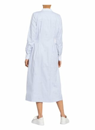 Tommy Hilfiger Hemdblusenkleid mit Lochstickerei, Blau