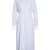 Tommy Hilfiger Hemdblusenkleid mit Lochstickerei, Blau