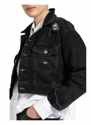 Tommy Jeans Cropped-Jeansjacke, Grau