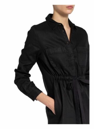 Twenty Six Peers Hemdblusenkleid aus Leinen, Schwarz